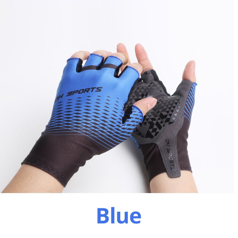 Sports Bicycle Set - 1Pair Half /Full Finger Cycling Gloves plus 1Pair Cycling Socks - Unisex - Blue/Black-3 Sizes