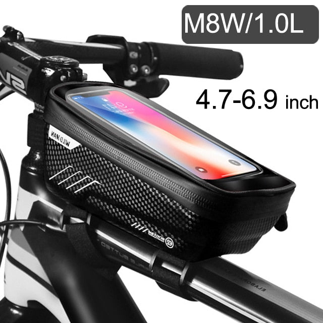 WILD MAN Bike Bag 1.8L Frame Front Tube Cycling Bag Bicycle Waterproof Phone Case Holder 7 Inches Touchscreen Bag Accessories - Vlad's Bike Bits