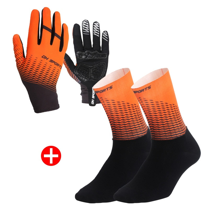 Cycling Set - 1Pair Half or Full Finger Cycling Gloves plus 1Pair Cycling Socks - Unisex - 5 Colours/3 Sizes - Vlad's Bike Bits
