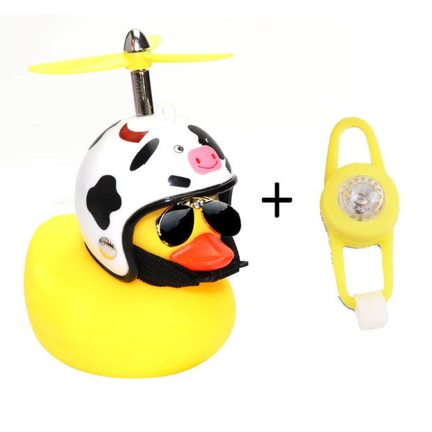 Small "Yellow Duck" Bicycle Bell with Luminous Light effect and Airscrew Propellor Helmet - Vlad's Bike Bits