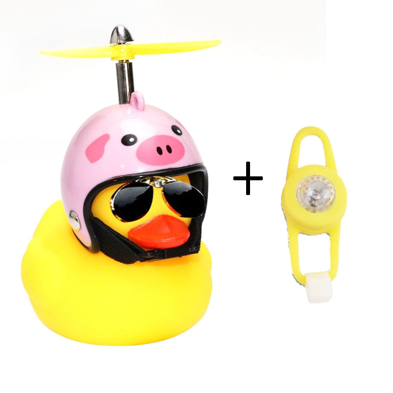 Small "Yellow Duck" Bicycle Bell with Luminous Light effect and Airscrew Propellor Helmet - Vlad's Bike Bits