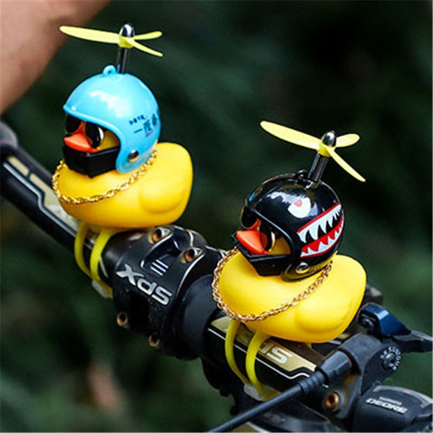 Small "Yellow Duck" Bicycle Bell with Luminous Light effect and Airscrew Propellor Helmet - Vlad's Bike Bits
