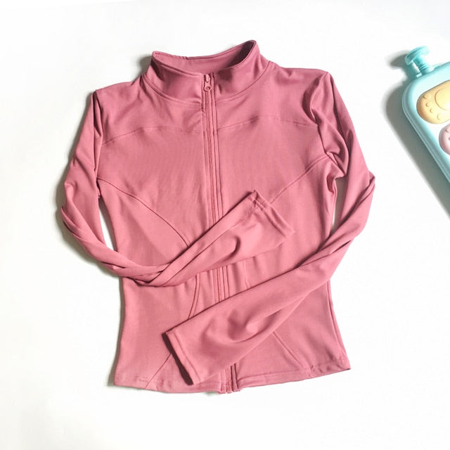 Peeli Long Sleeve Sports Jacket Women Zip Fitness Yoga Shirt Winter Warm Gym Top Activewear Running Coats Workout Clothes Woman - Vlad's Bike Bits