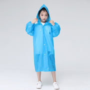 Waterproof Re-Useable Raincoat For Kids and Adults - Transparent Coloured Rainwear - Blue Kids Gathered Cuffs