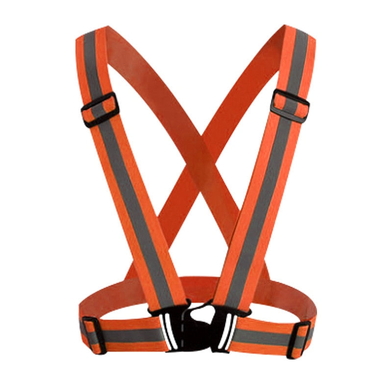 Hi-Viz Reflective, Adjustable Elastic Night Road Safety Cycling Vest - Vlad's Bike Bits