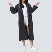 Waterproof Re-Useable Raincoat For Kids and Adults - Transparent Coloured Rainwear - Black Adult Loose Cuffs
