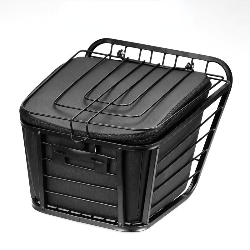 Type 2+Box - Rear Bike Storage Basket with Box - Sturdy Black Steel Frame with Secure Lid - Ideal Pet Container