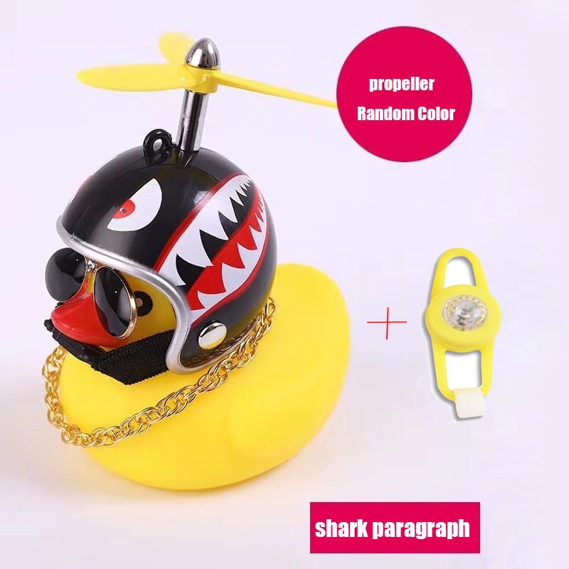 "Yellow Duck with Helmet" Bicycle Handlebar Bell and Head-Light - Great Bike Accessories