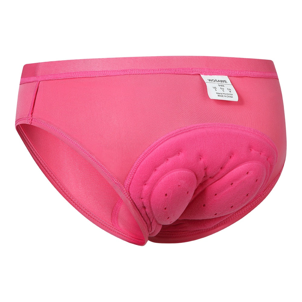 WOSAWE Women's Cycling 3D Silicone Cushion Lightweight Quick-drying Briefs - Pink, Sizes: S-2XL