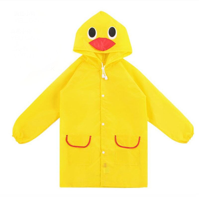 Children's Cartoon Raincoat in 5 Characters/Colours - Red/Blue/Yellow/Green/Pink - 1 Size fits all - Yellow Duck