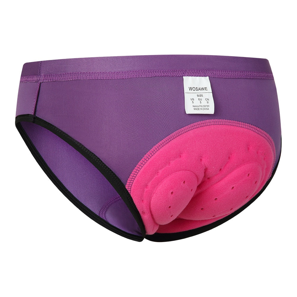 WOSAWE Women's Cycling 3D Silicone Cushion Lightweight Quick-drying Briefs - Purple, Sizes: S-2XL