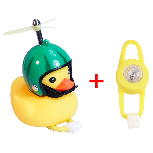 Small "Yellow Duck" Bicycle Bell with Luminous Light effect and Airscrew Propellor Helmet - Vlad's Bike Bits