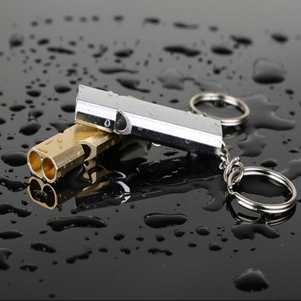 Dual-tube Loud Cycling Safety/Awareness Whistle - Gold or Silver Waterproof
