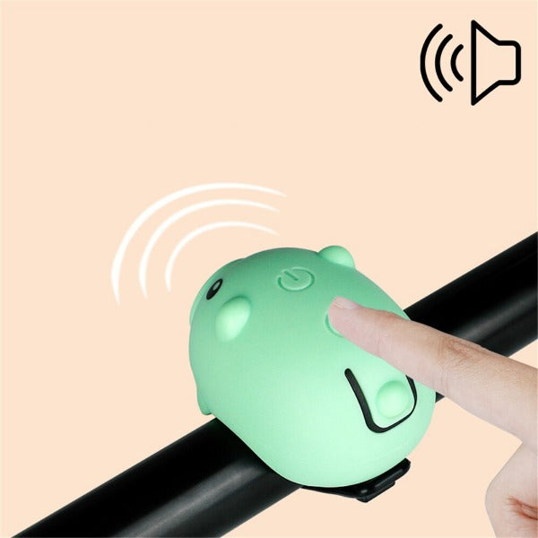 PIGGY Light & Bell - 3 Modes Children's Bicycle Handlebar Light and Bell - Bell Action