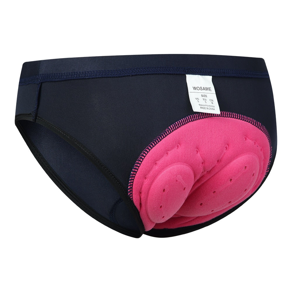 WOSAWE Women's Cycling 3D Silicone Cushion Lightweight Quick-drying Briefs - Dark Blue, Sizes: S-2XL