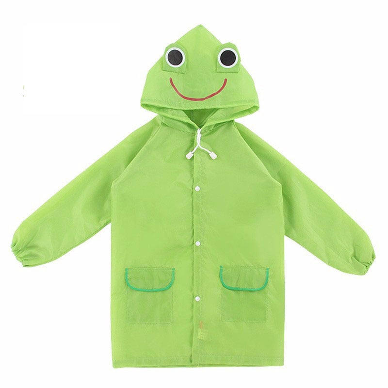 Children's Cartoon Raincoat in 5 Characters/Colours - Red/Blue/Yellow/Green/Pink - 1 Size fits all - Green Frog