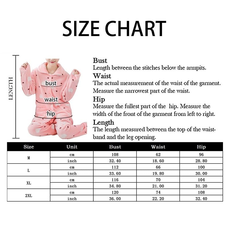 Winter Pyjama Sets for Women - Thick, Warm with Long Sleeves - Pink/Blue/Yellow - Vlad's Bike Bits