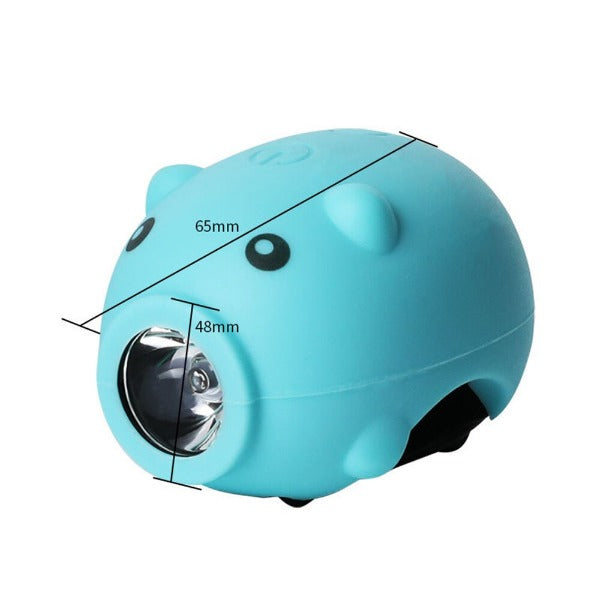 PIGGY Light & Bell - 3 Modes Children's Bicycle Handlebar Light and Bell - Measurements