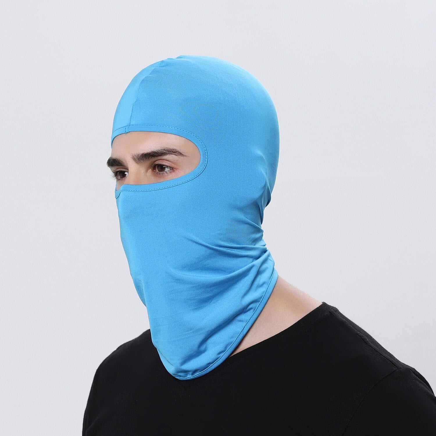 Winter Cycling Face Mask/Balaclava - Unisex, Lycra, All Weather Full Face Mask - 6 Colours (Black, Green, Navy Blue, Light Blue, Light Grey, White)