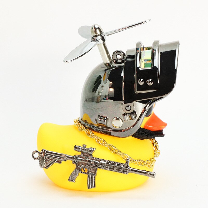 "Yellow Duck with Helmet" Bicycle Handlebar Bell and Head-Light - Great Bike Accessories