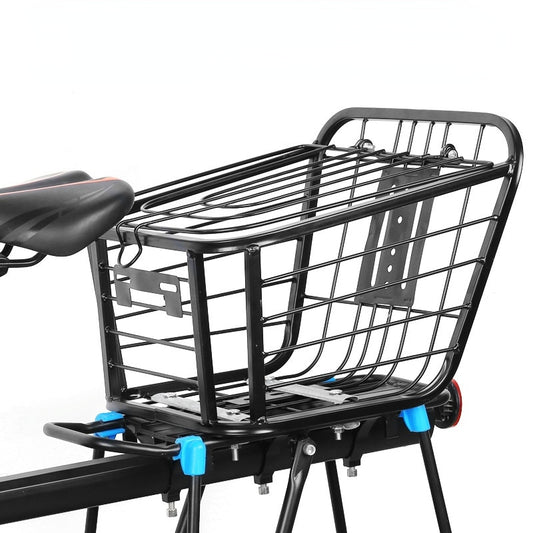 Type 2 - Rear Bike Storage Basket - Sturdy Black Steel Frame with Secure Lid - Ideal Pet Container