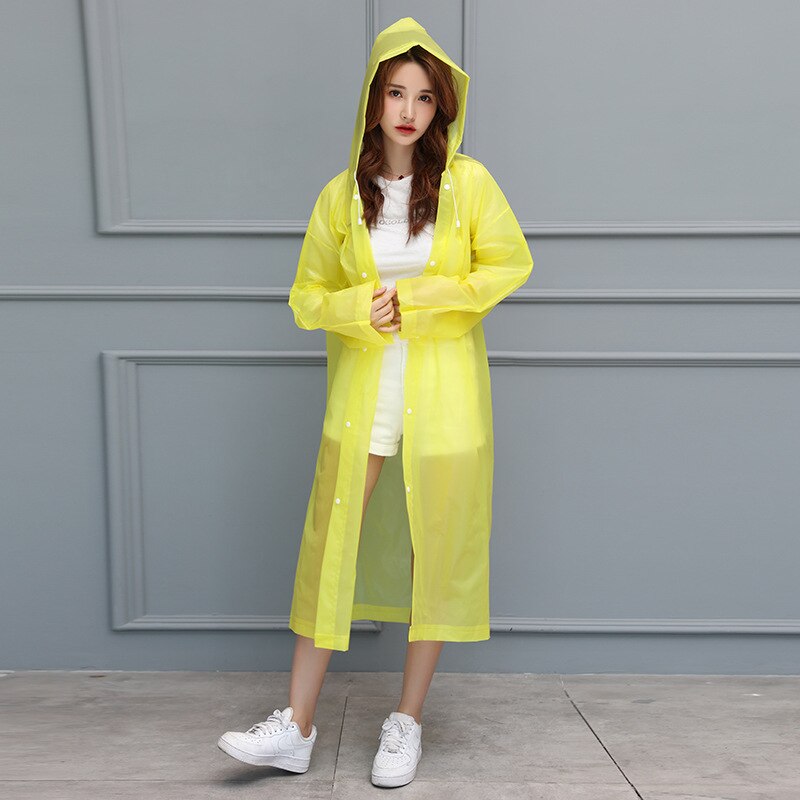 Waterproof Re-Useable Raincoat For Kids and Adults - Transparent Coloured Rainwear - Yellow Adult Loose Cuffs