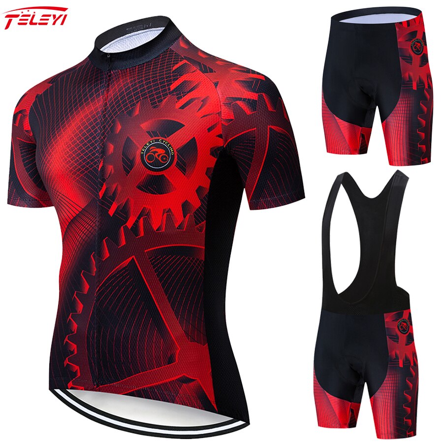 Teleyi 2021 Summer Cycling Kits - Short Sleeve, Bib, Shorts Breathable Cycling Sets - Vlad's Bike Bits