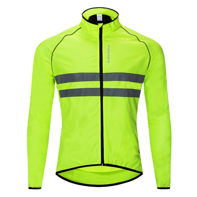 WOSAWE Ultralight Reflective Men's Cycling Jacket - Waterproof/Windproof, Black/Orange/Yellow - Vlad's Bike Bits