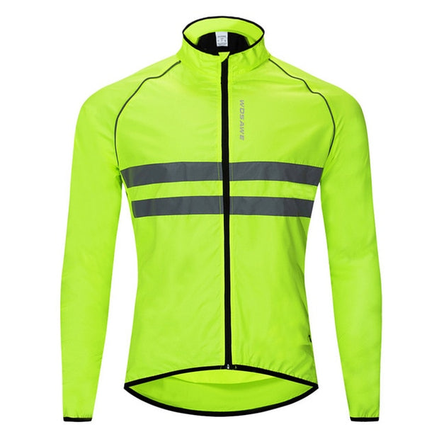 WOSAWE Ultralight Reflective Men's Cycling Jacket - Waterproof/Windproof, Black/Orange/Yellow - Vlad's Bike Bits