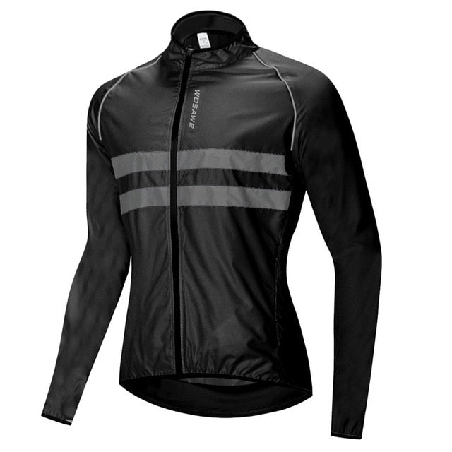 WOSAWE Ultralight Reflective Men's Cycling Jacket - Waterproof/Windproof, Black/Orange/Yellow - Vlad's Bike Bits