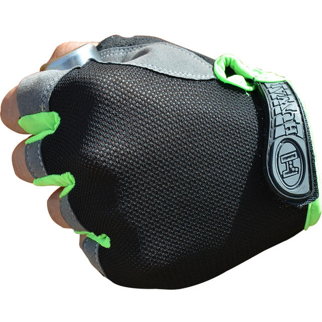 Half Finger Black Cycling Gloves Anti Slip/Shock, Breathable, Unisex Sports Gloves