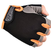 Half Finger Black Cycling Gloves Anti Slip/Shock, Breathable, Unisex Sports Gloves