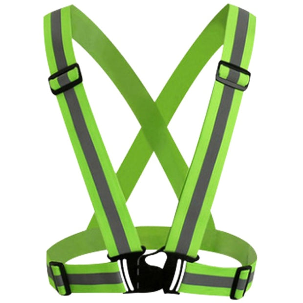 High Viz Adjustable, Reflective Road Safety Cycling Vest For Children and Adults - Green