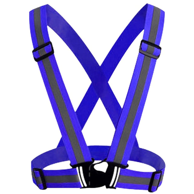 High Viz Adjustable, Reflective Road Safety Cycling Vest For Children and Adults - Dark Blue