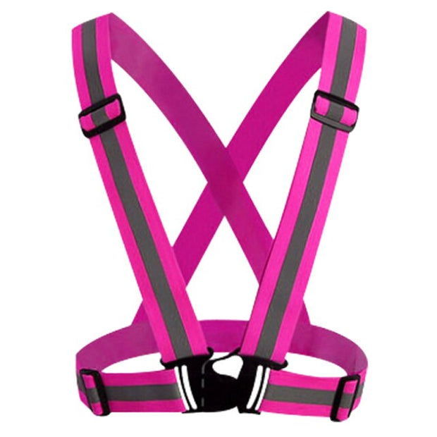 High Viz Adjustable, Reflective Road Safety Cycling Vest For Children and Adults - Pink