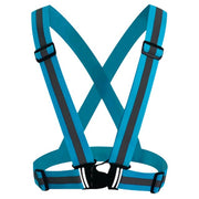 High Viz Adjustable, Reflective Road Safety Cycling Vest For Children and Adults - Light Blue
