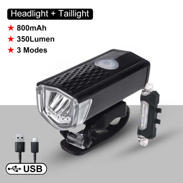 Bicycle Front Light USB Rechargeable MTB Road Mountain Bike Headlight Cycling Flashlight Bike Lantern Lamp Bicycle Accessories - Vlad's Bike Bits