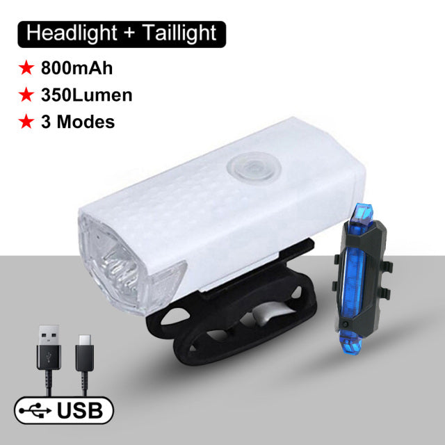 Bicycle Front Light USB Rechargeable MTB Road Mountain Bike Headlight Cycling Flashlight Bike Lantern Lamp Bicycle Accessories - Vlad's Bike Bits