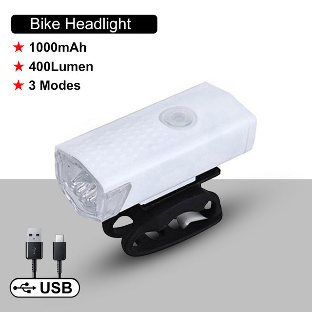Bicycle Front Light USB Rechargeable MTB Road Mountain Bike Headlight Cycling Flashlight Bike Lantern Lamp Bicycle Accessories - Vlad's Bike Bits